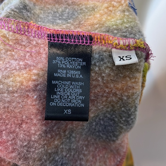 NWOT Aviator Nation HAND DYED CREW SWEATSHIRT - TIE DYE MULTI XS - Picture 11 of 11